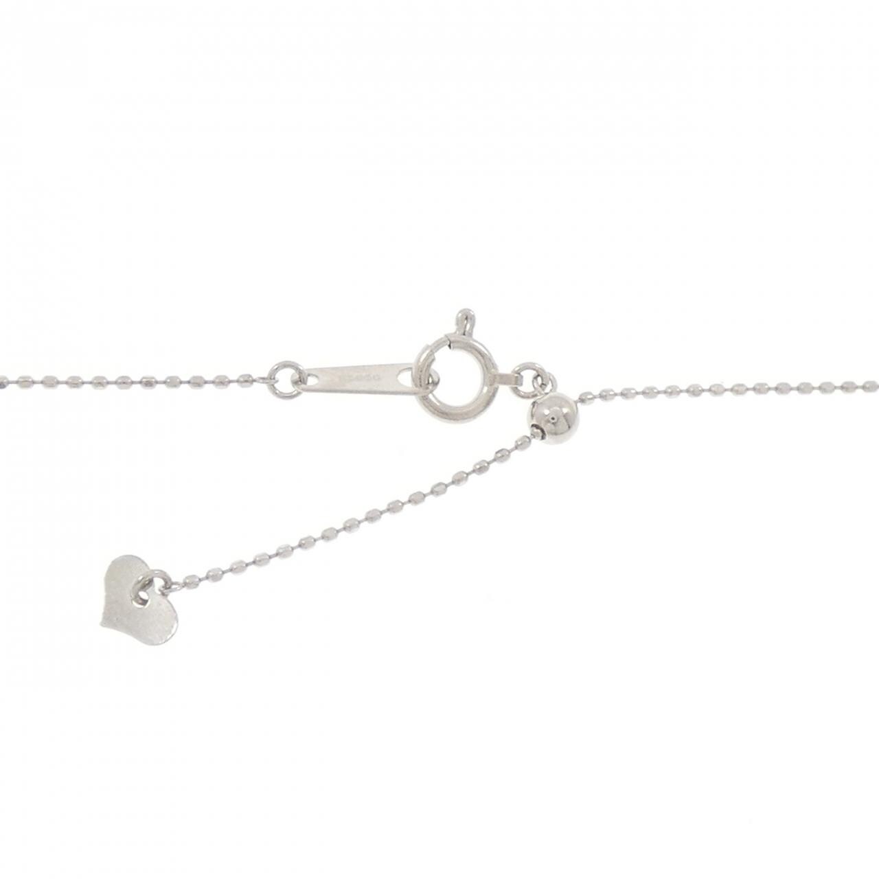 PT900/PT850 フラワー ダイヤモンド ネックレス 0.42CT