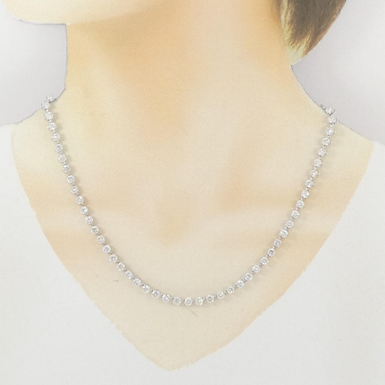 K18WG ダイヤモンド ネックレス 11.70CT