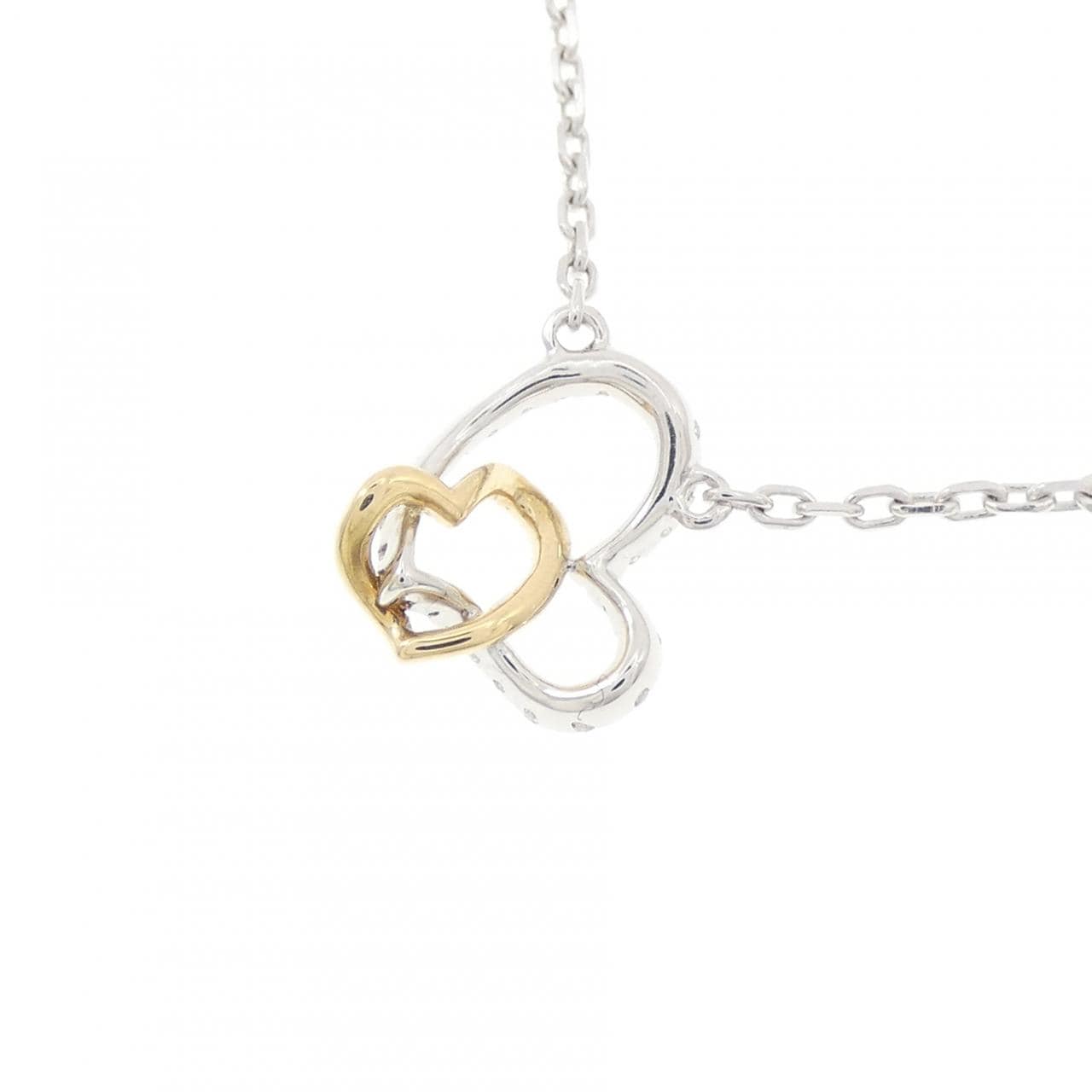 750WG/750YG ハート ダイヤモンド ネックレス 0.12CT