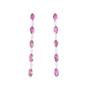K18WG ルビー ピアス 2.60CT