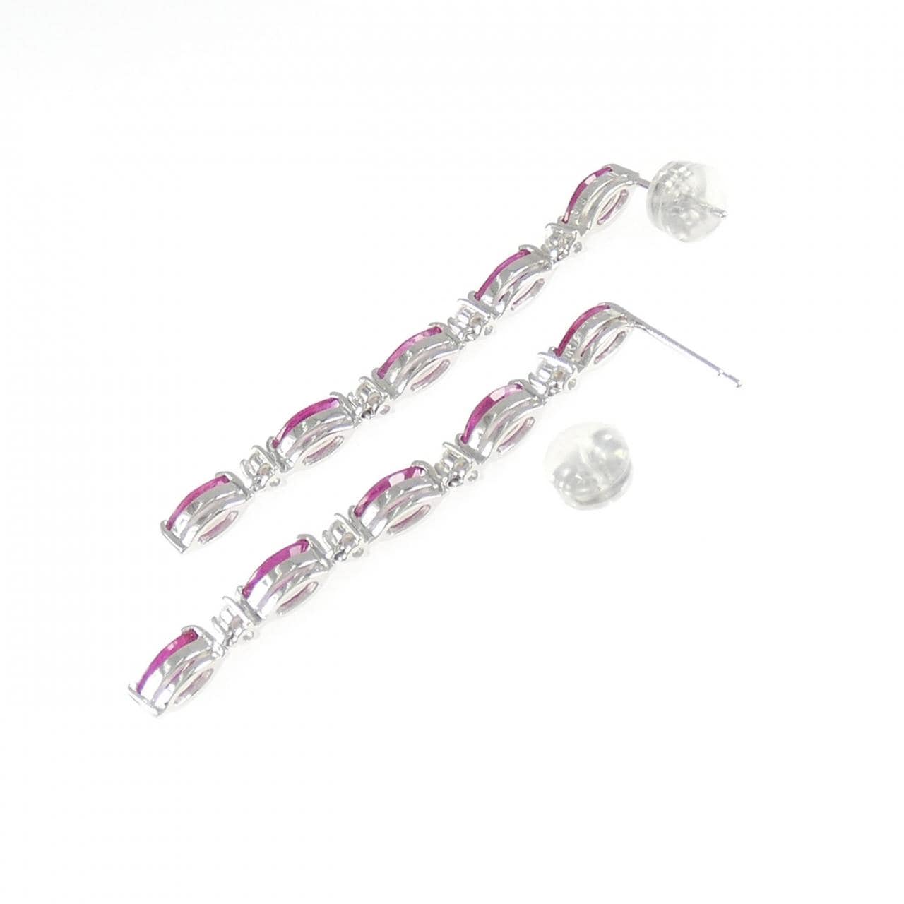 K18WG ルビー ピアス 2.60CT