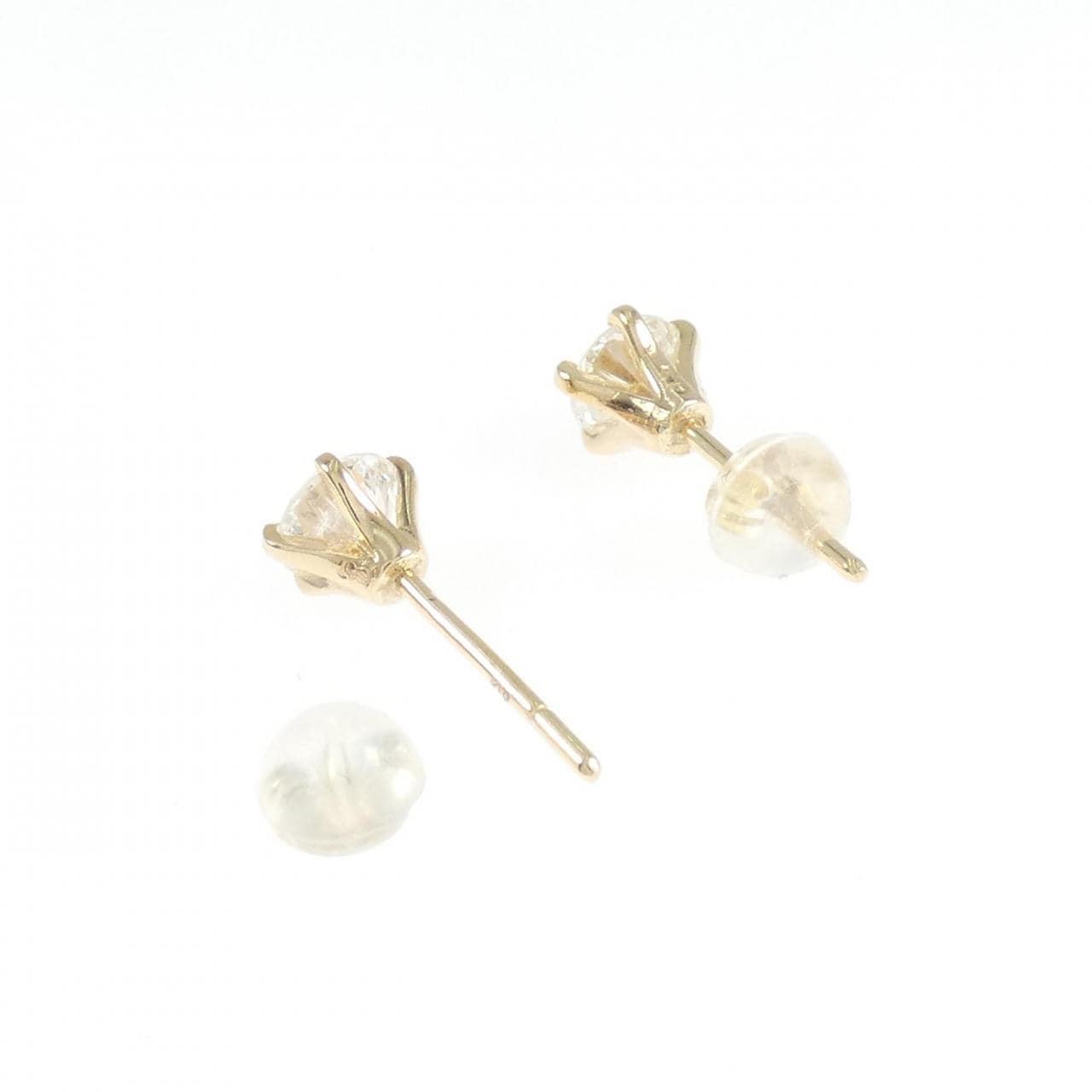 18K Yellow Gold Solitaire Diamond Earrings 0.96CT