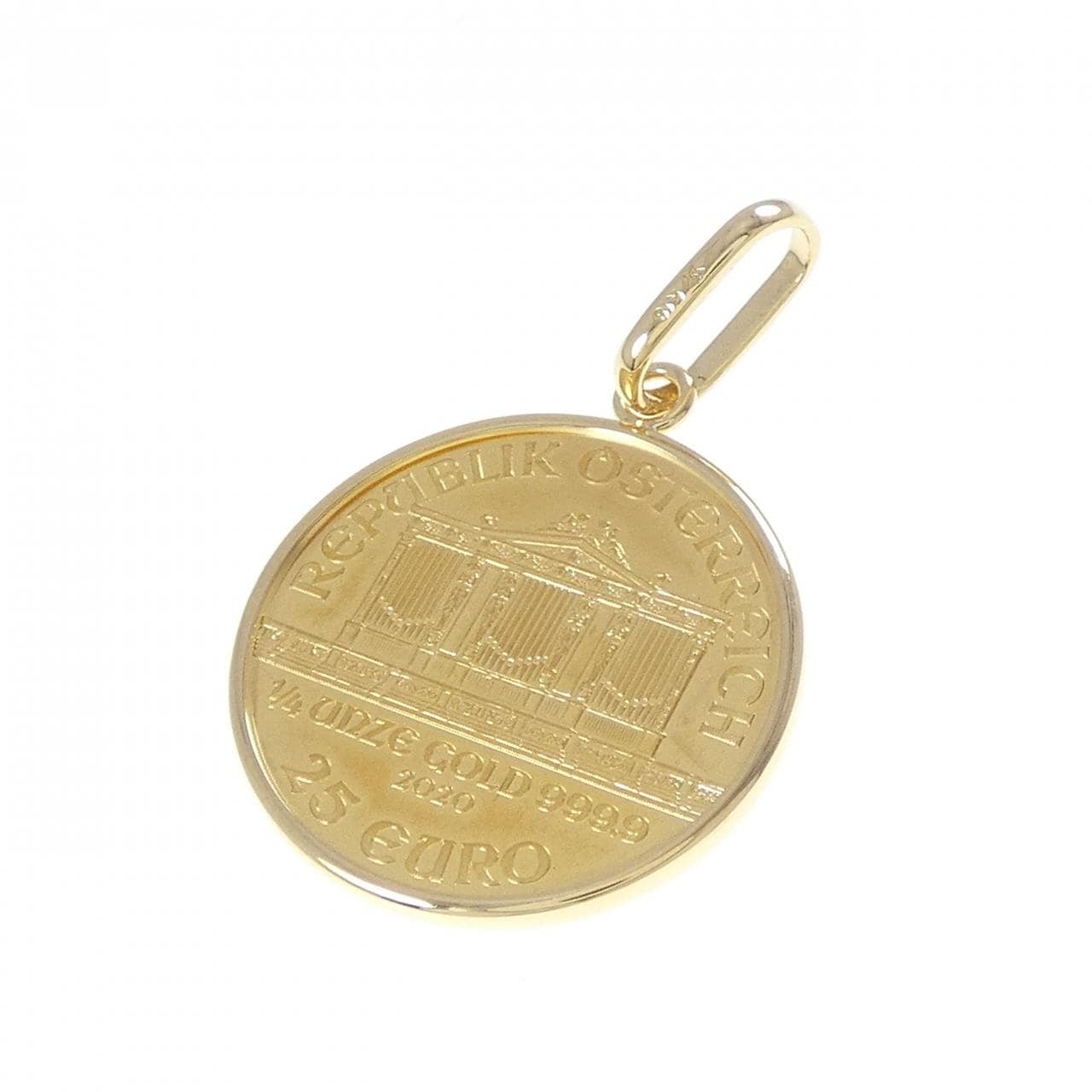 K18YG(枠) コイン ペンダント