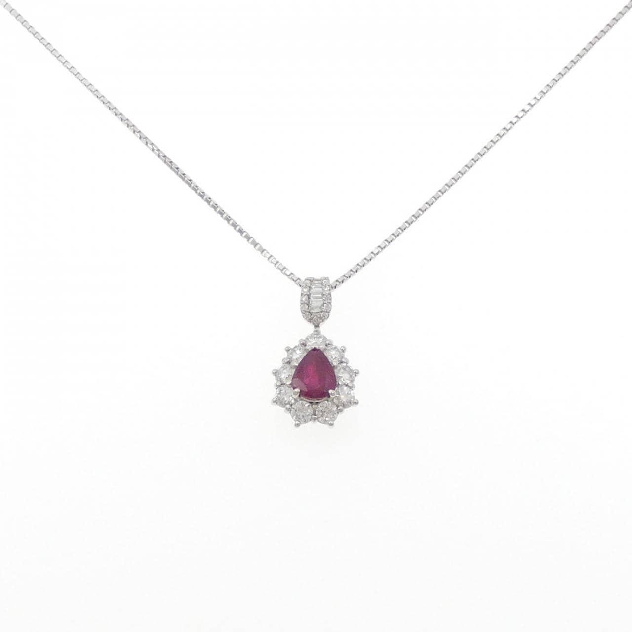 PT950/PT850 ルビー ネックレス 1.074CT
