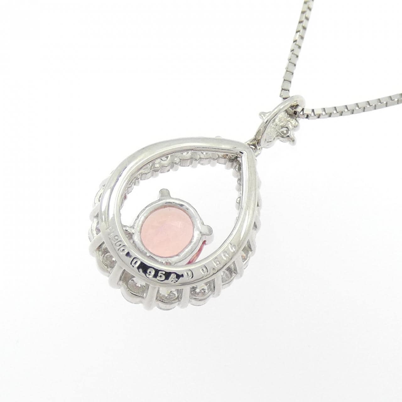 PT900/PT850 パパラチアサファイヤ ネックレス 0.954CT