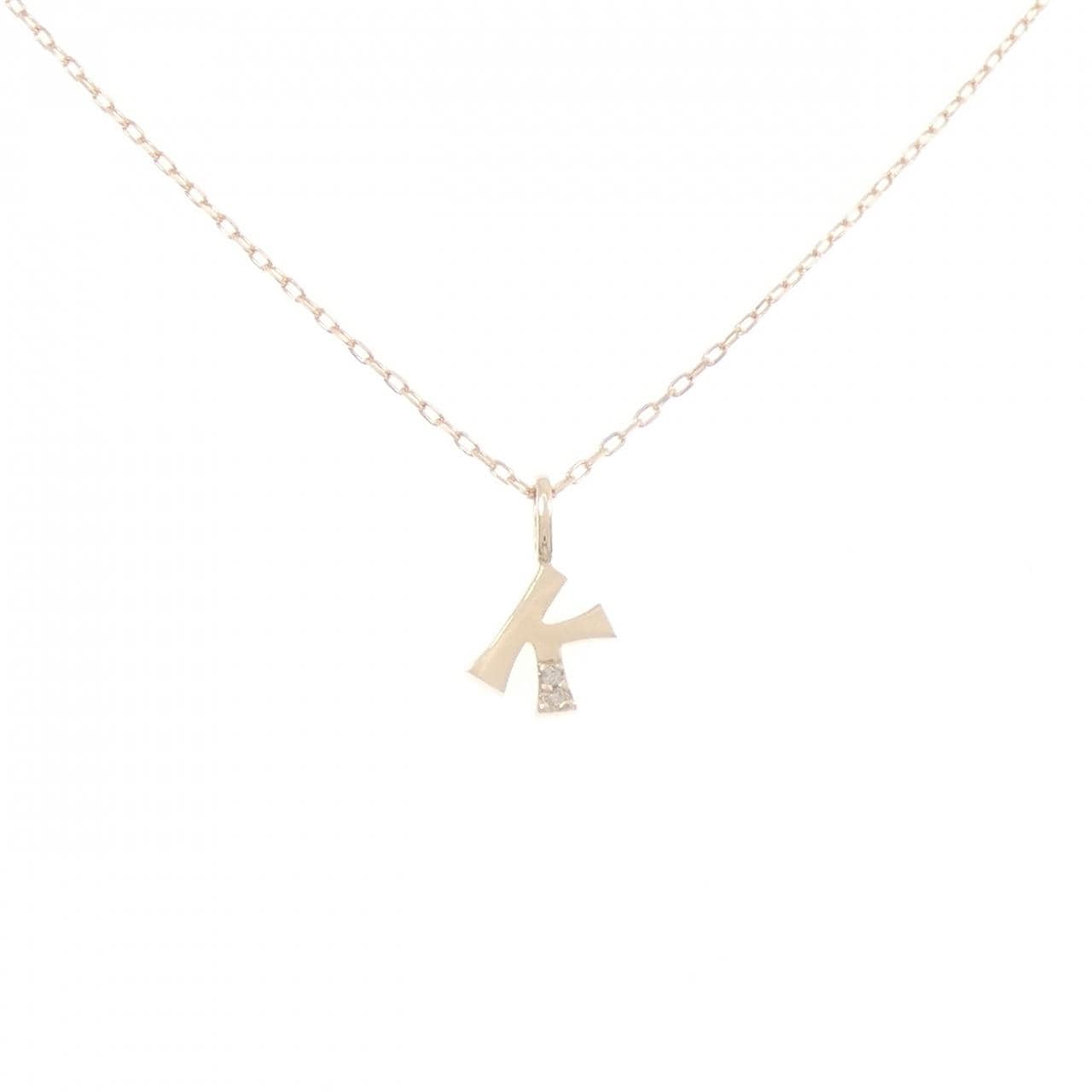 K10PG イニシャルK ダイヤモンド ネックレス 0.01CT