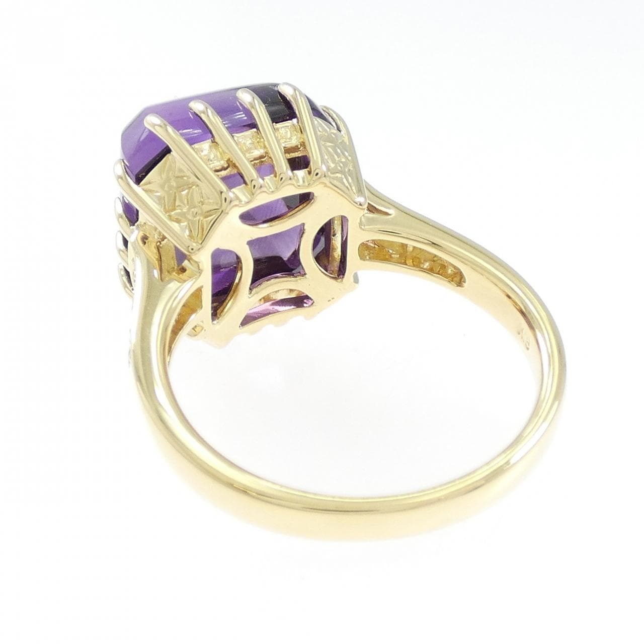 K18YG アメジスト リング 10.09CT