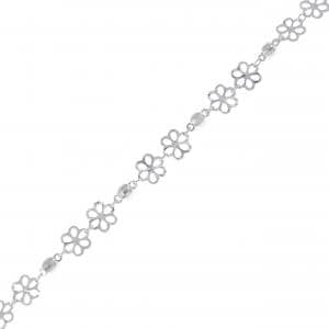 750WG フラワー ブレスレット