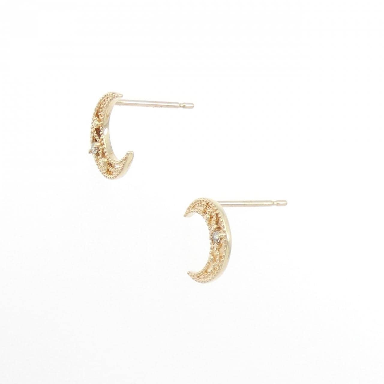 アガット ムーン ダイヤモンド ピアス