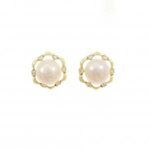 K18YG 淡水パール ピアス 7.5mm