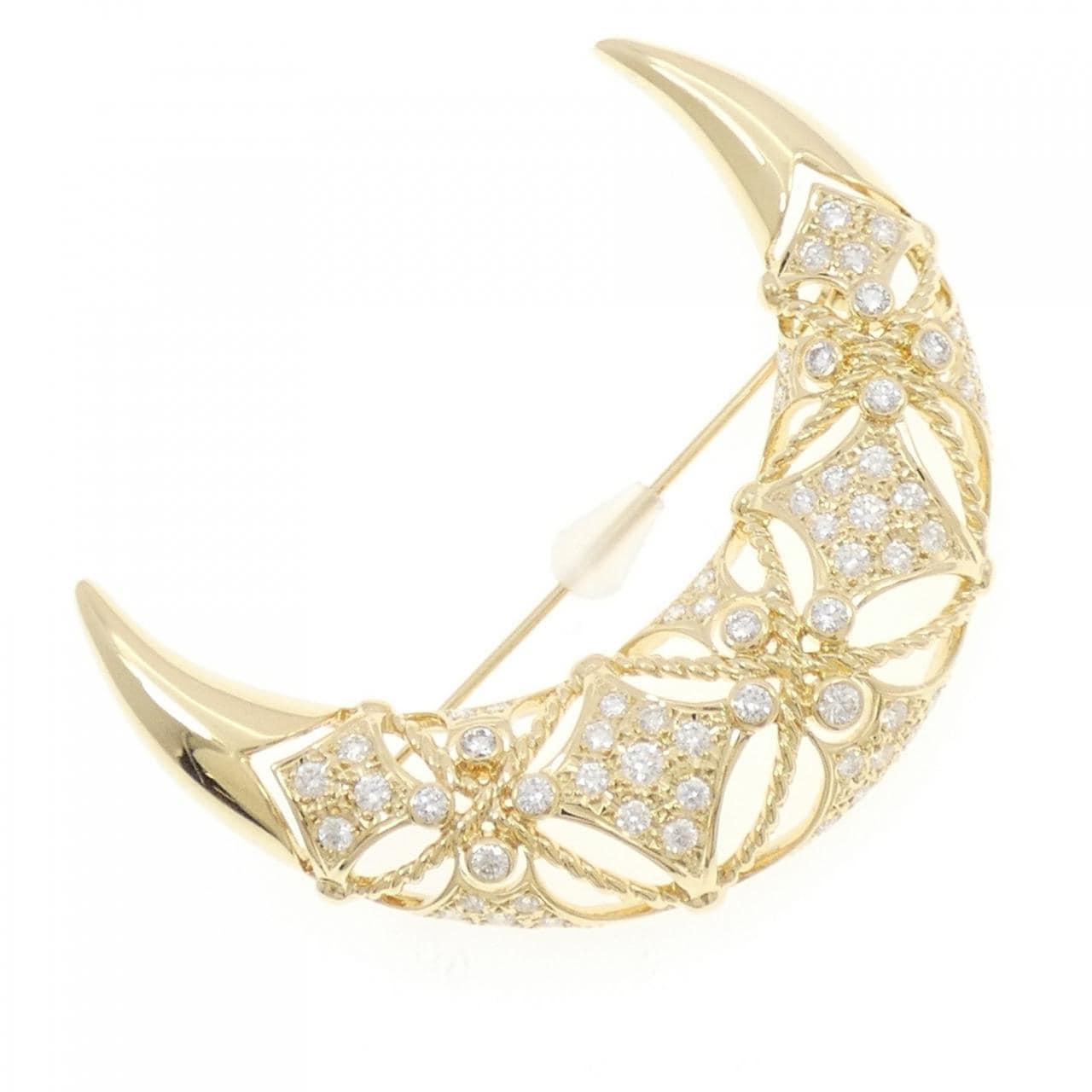 ミキモト ムーン ダイヤモンド ブローチ 1.31CT