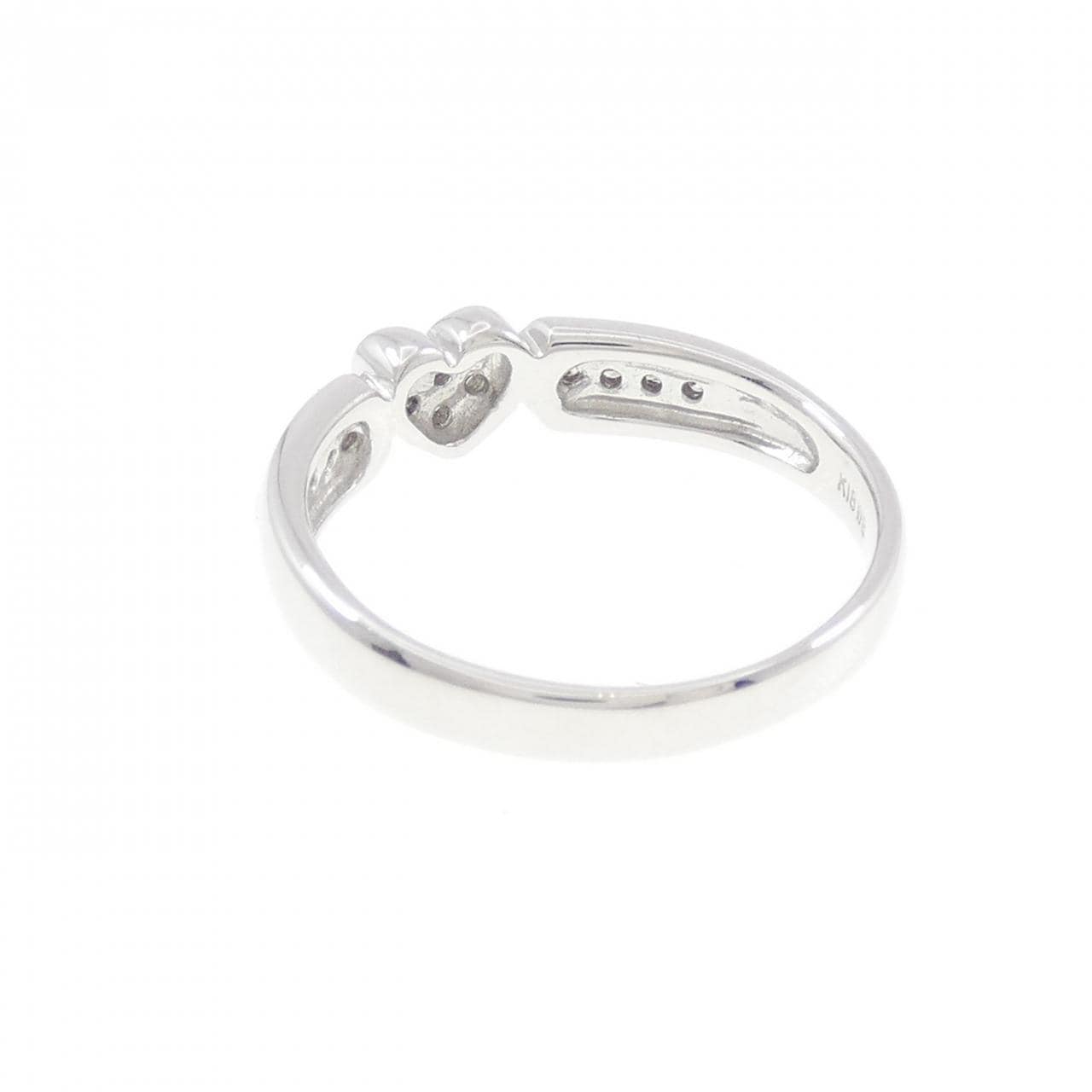 K18WG ハート ダイヤモンド リング 0.12CT