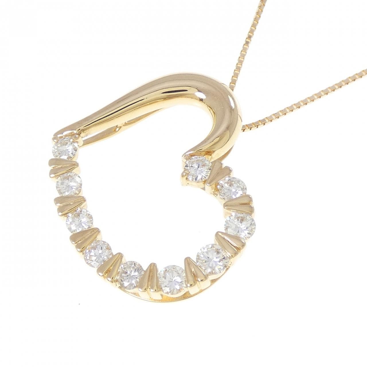 K18YG ハート ダイヤモンド ネックレス 1.00CT