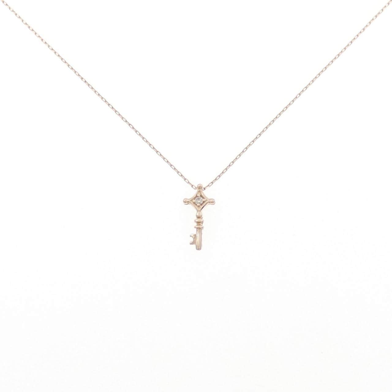 K10PG キー ダイヤモンド ネックレス 0.012CT