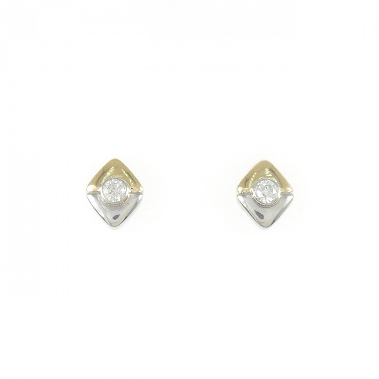 K18YG/PT900 ダイヤモンド ピアス 0.10CT
