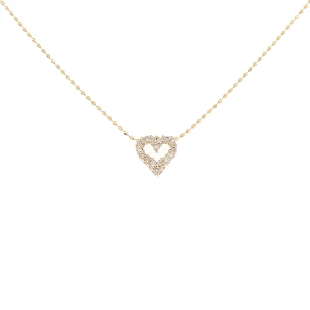 K18PG/K18YG ハート ダイヤモンド ネックレス 0.10CT