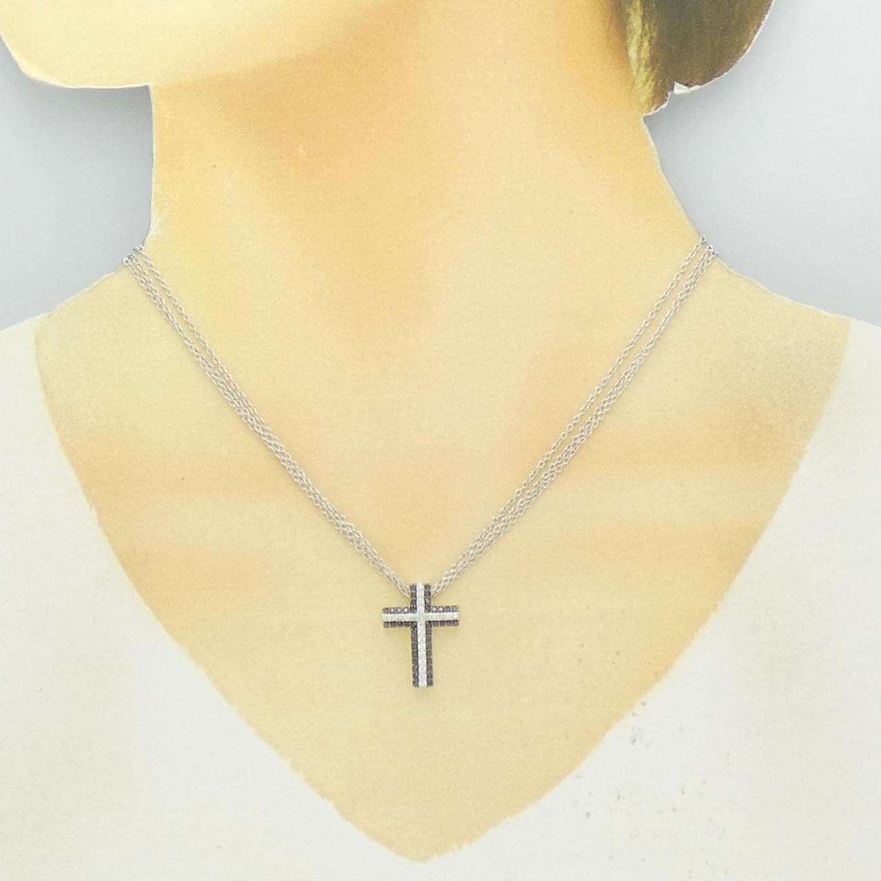 ポンテヴェキオ クロス ダイヤモンド ネックレス 0.39CT