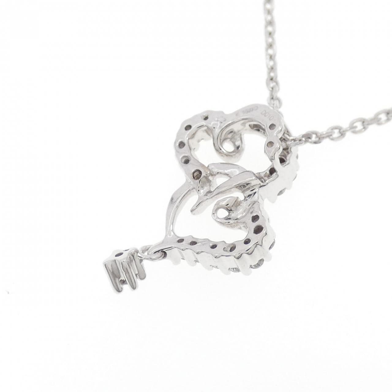 K18WG ハート ダイヤモンド ネックレス 0.10CT