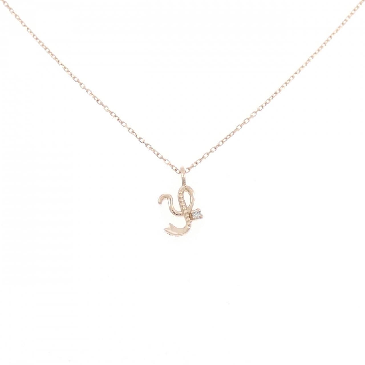 K10PG イニシャルY ダイヤモンド ネックレス