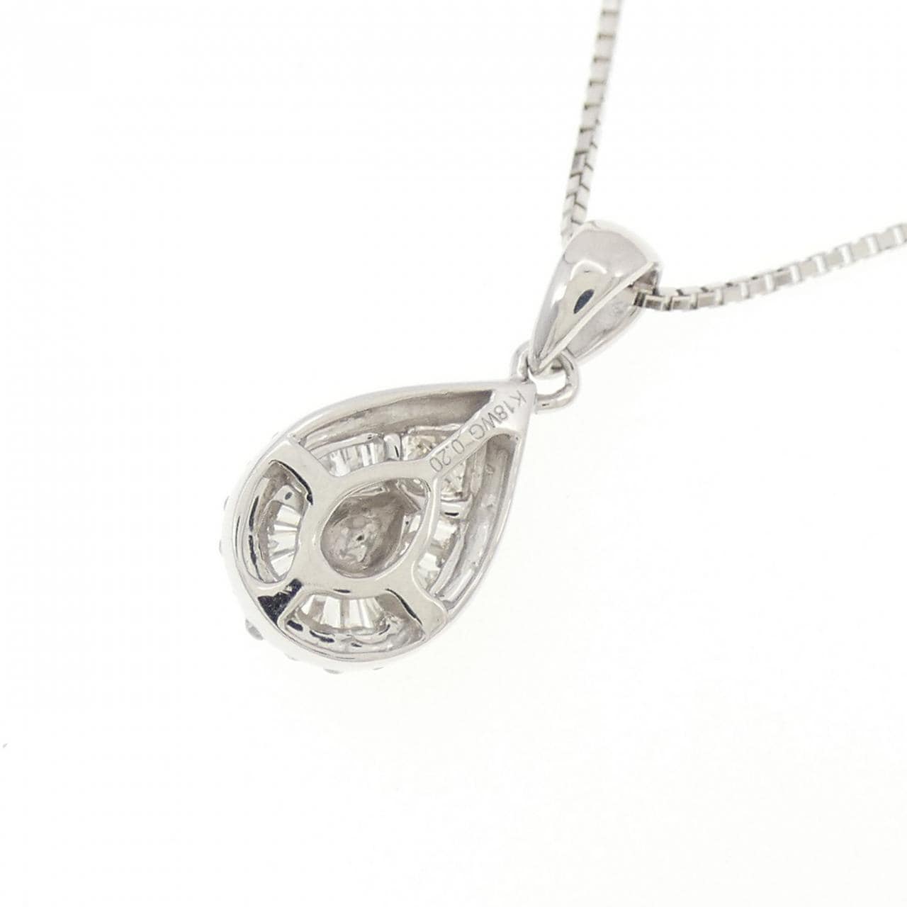 K18WG ダイヤモンド ネックレス 0.20CT