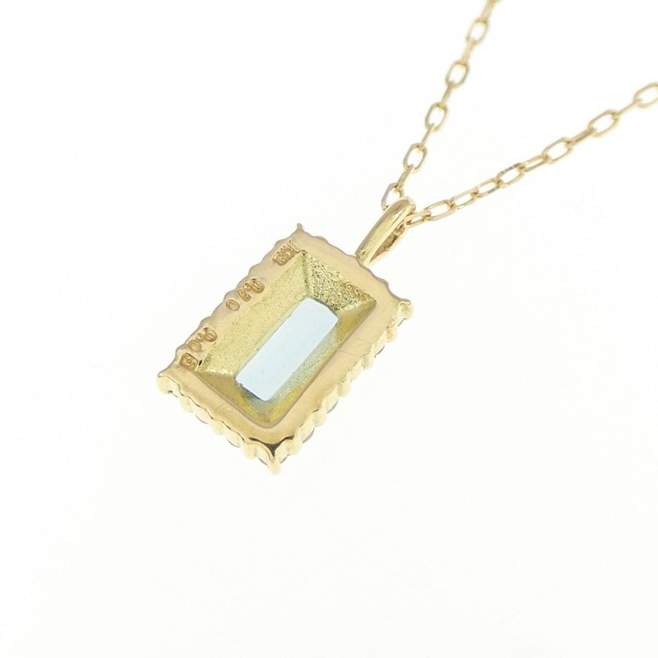 【新品】K18YG ブルートパーズ ネックレス 0.10CT
