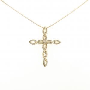 K18YG クロス ダイヤモンド ネックレス 0.87CT