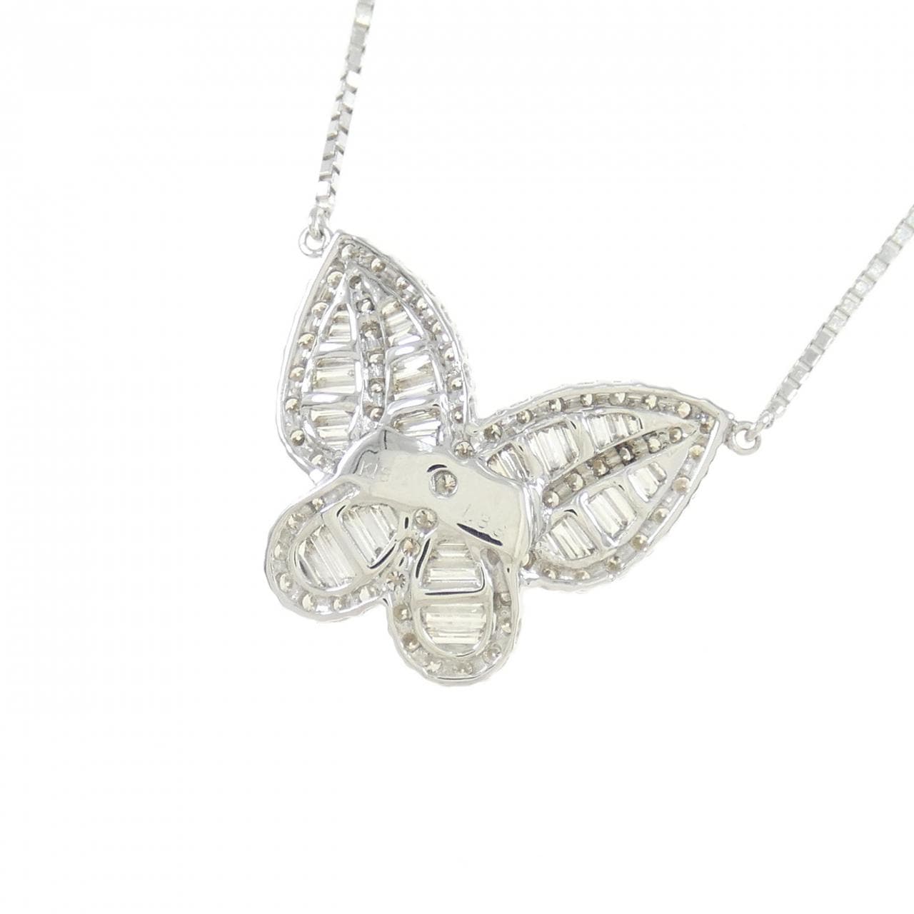 K18WG Butterfly Diamond Necklace 1.33CT