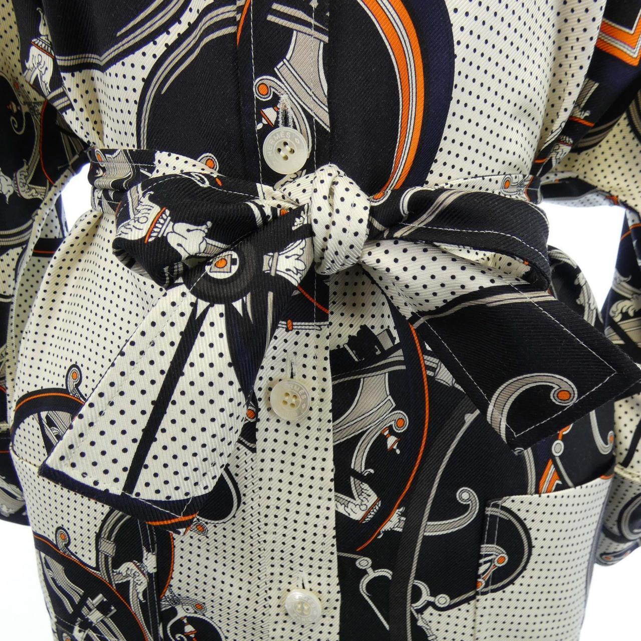 エルメス HERMES WASHINGTONS CARRIAGE *96-7300 ツイルレーヌ. ワンピース