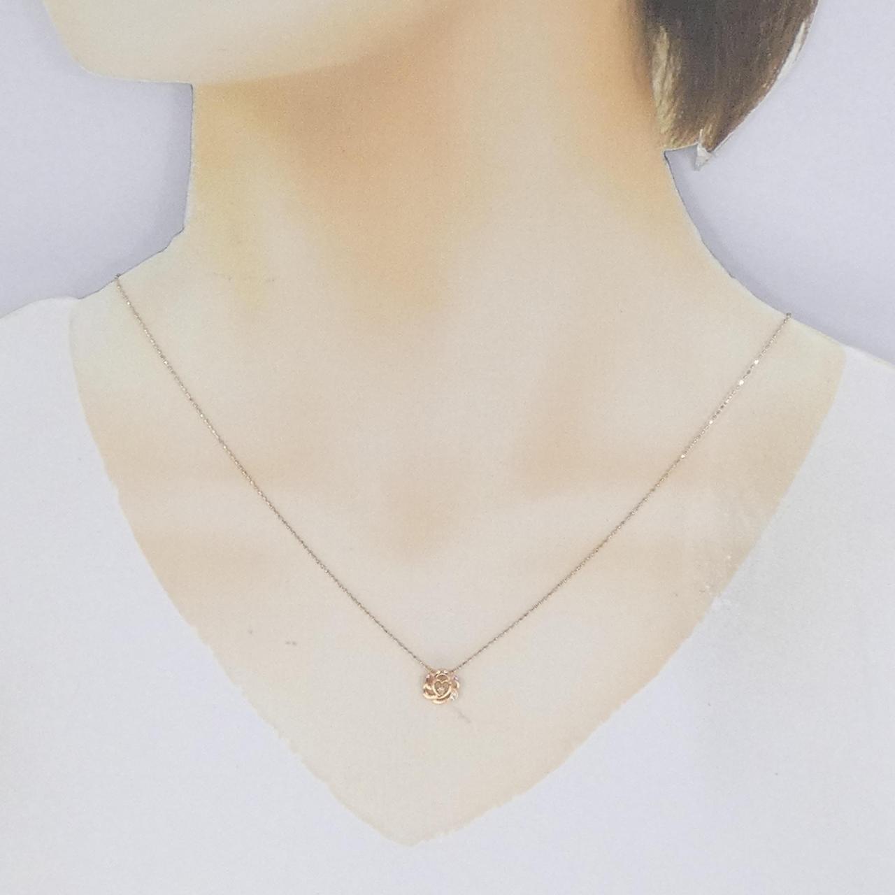K10PG flower Diamond necklace 0.01CT