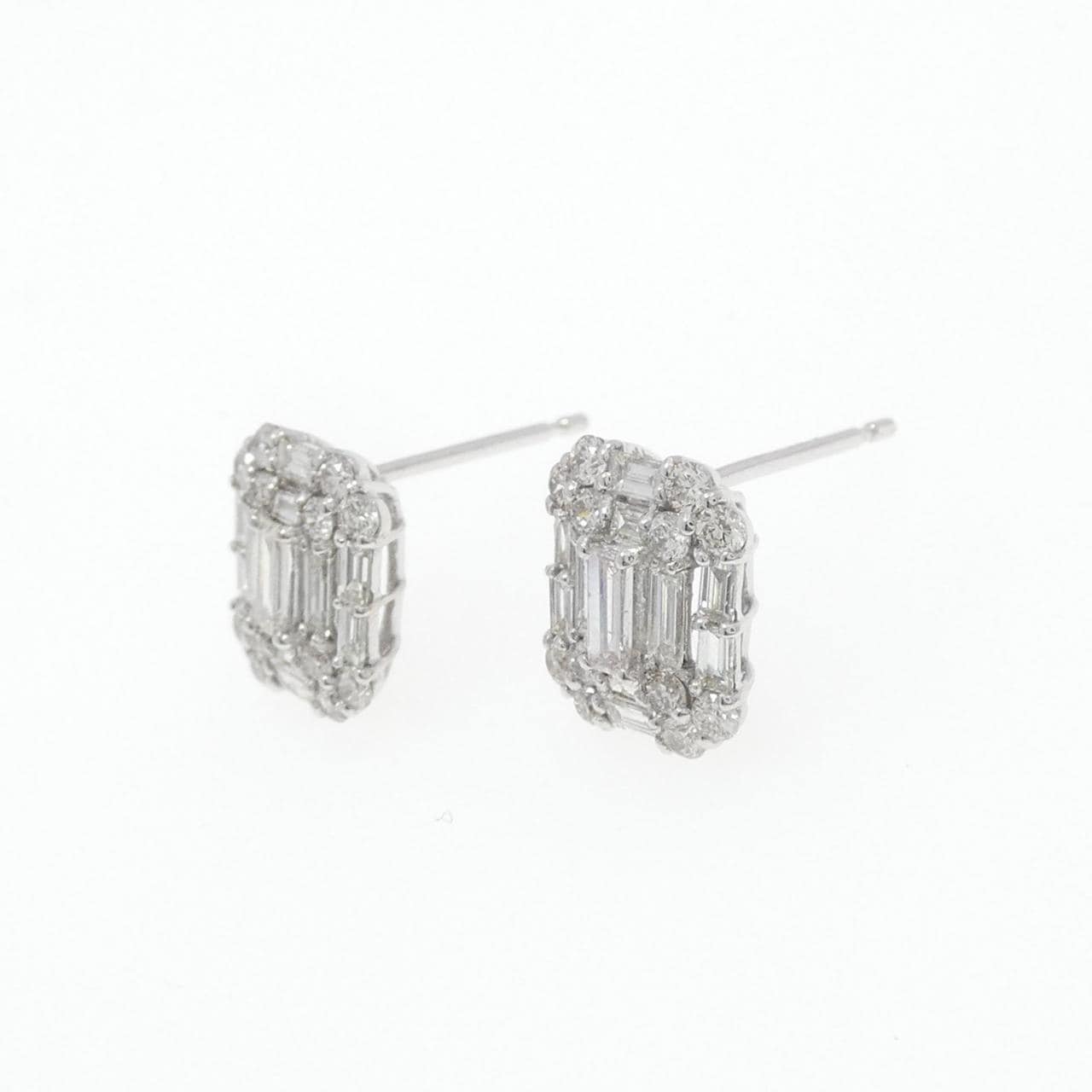 K18WG ダイヤモンド ピアス 0.80CT