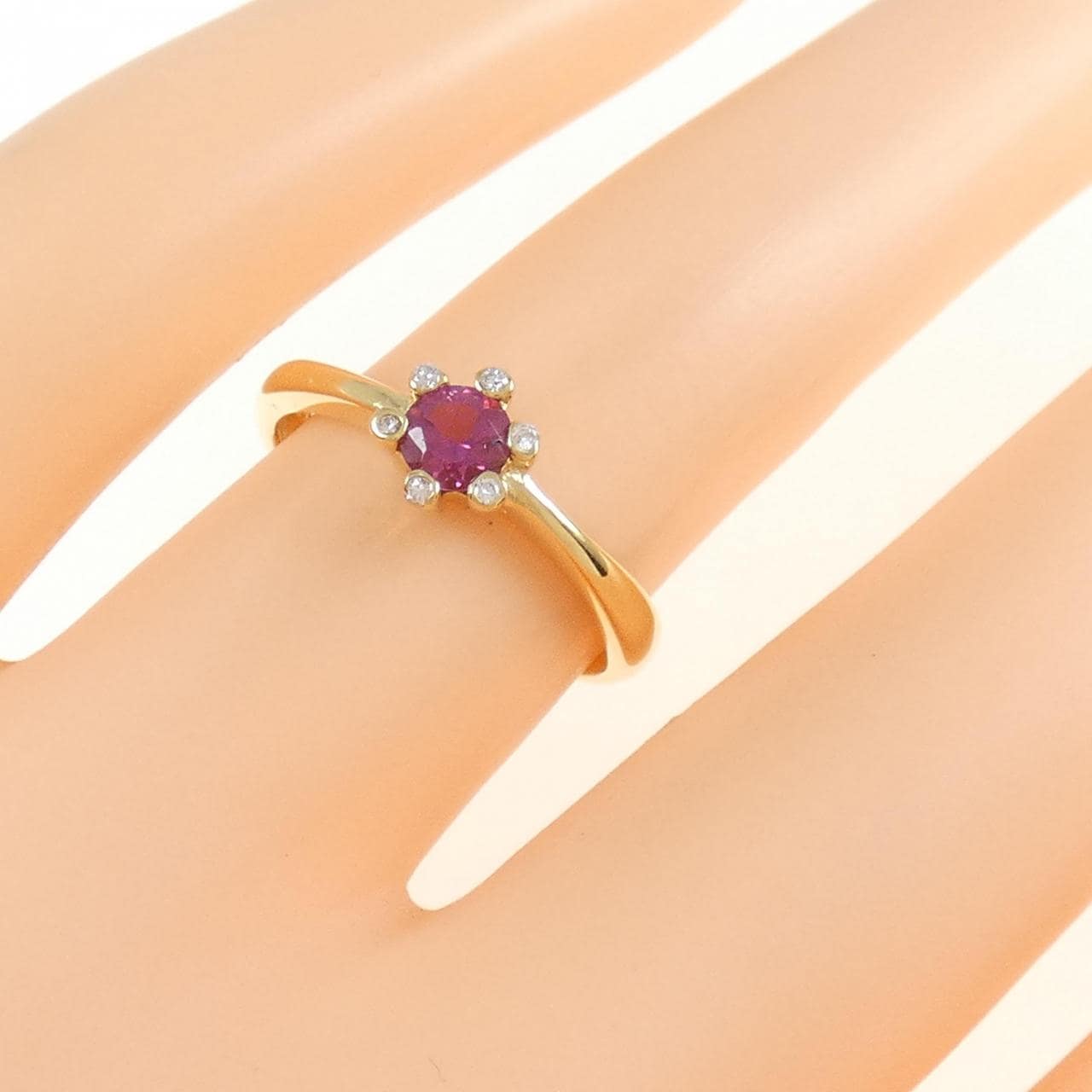 K18YG トルマリン リング 0.26CT