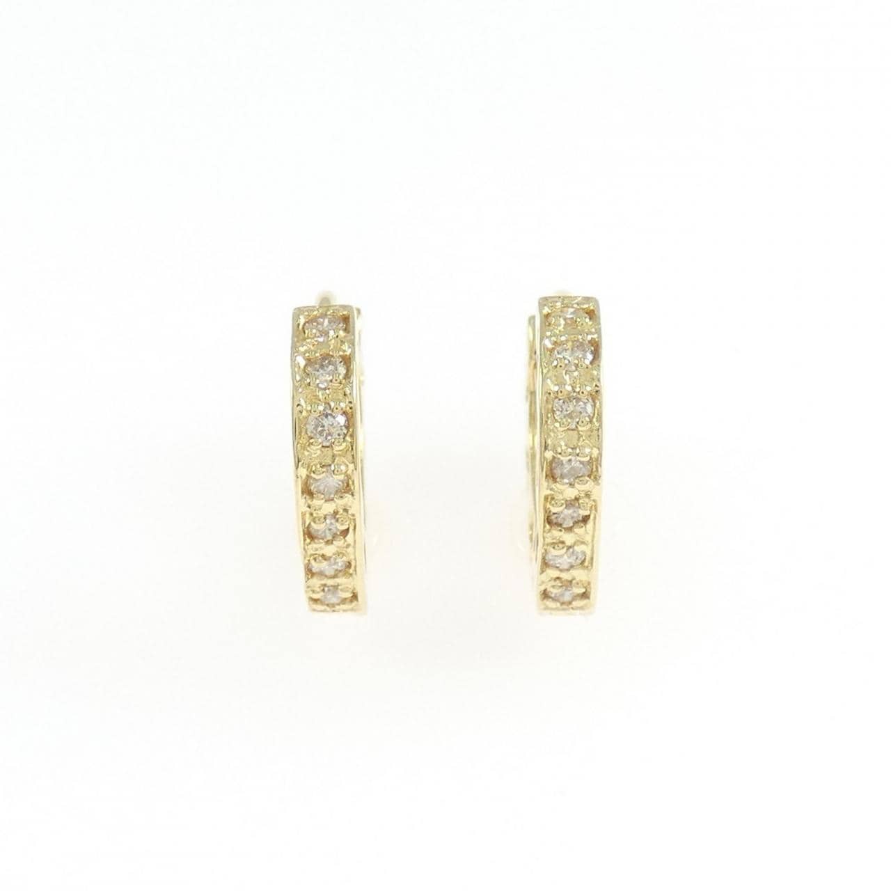 K18YG ハート ダイヤモンド ピアス 0.14CT