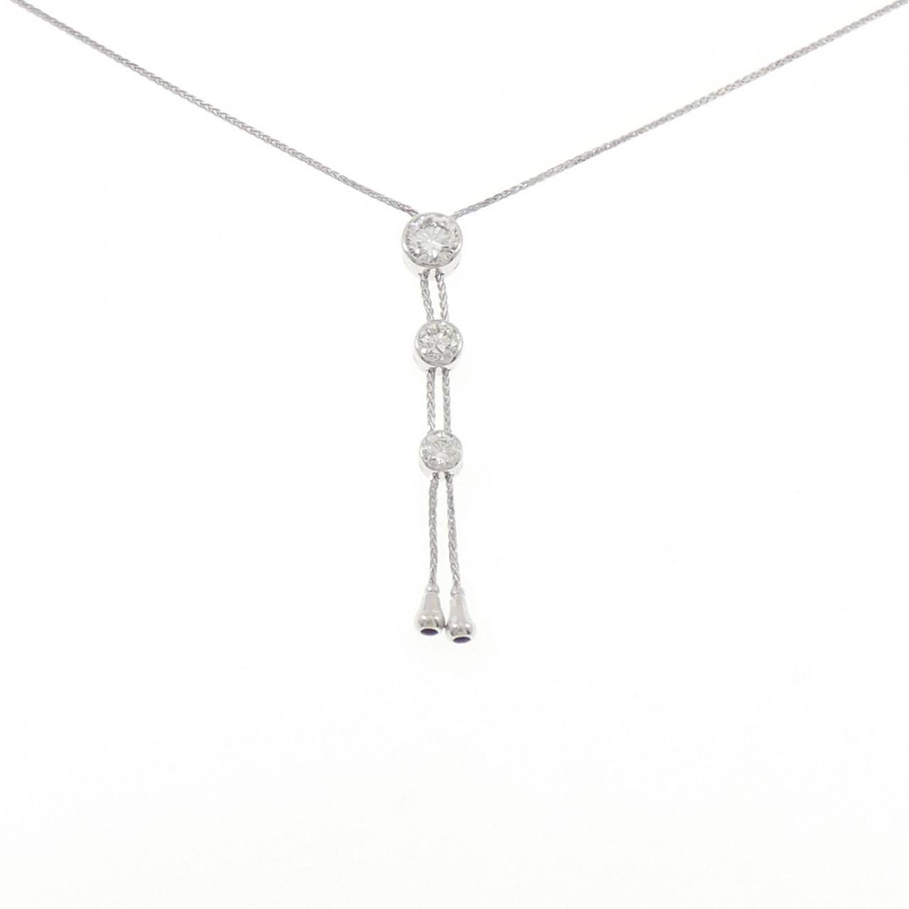 K18WG ダイヤモンド ネックレス 1.00CT