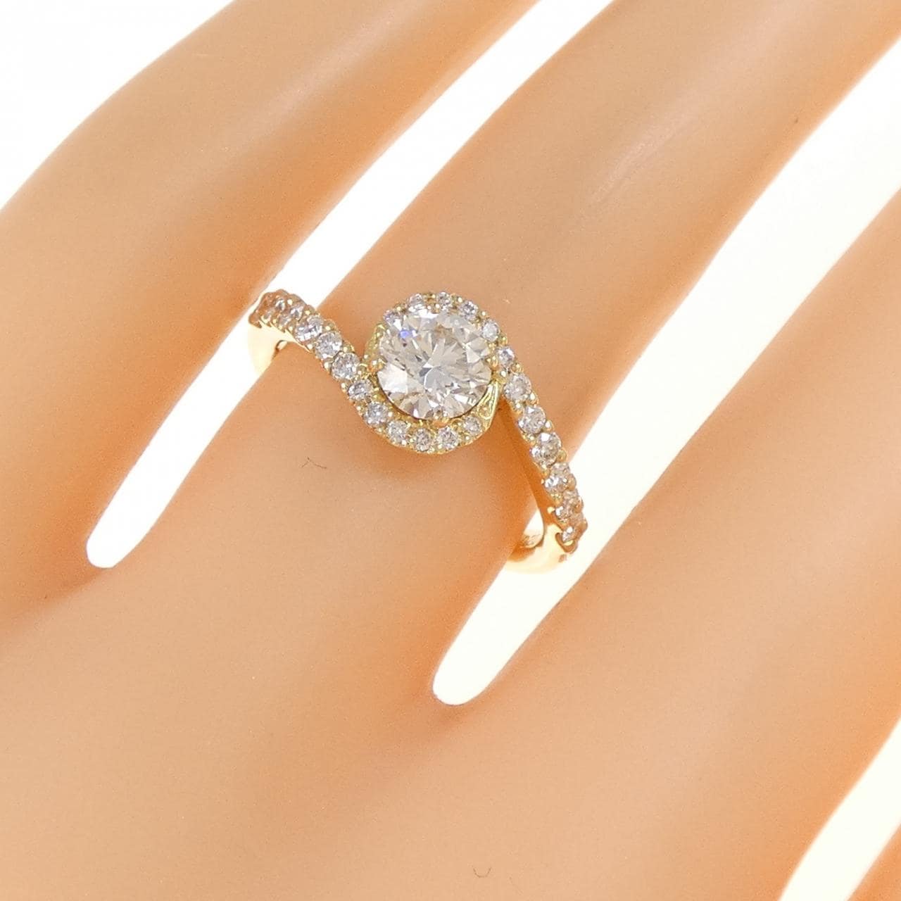 [再加工款] K18YG钻石戒指 0.553CT M SI1 3EXT H&C