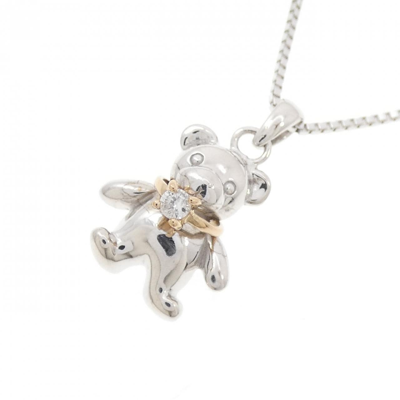 K18WG/K18PG Bare Diamond Necklace 0.03CT
