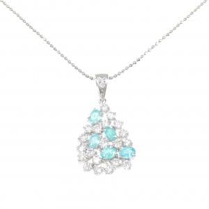 PT900/K18WG パライバトルマリン ネックレス 0.55CT