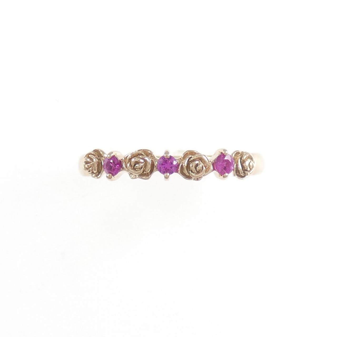 K10PG ローズ サファイヤ リング 0.15CT