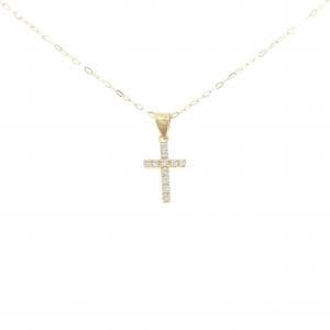 K18YG クロス ダイヤモンド ネックレス 0.11CT