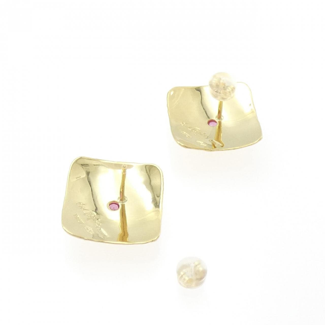 750YG/K18YG紅寶石耳釘