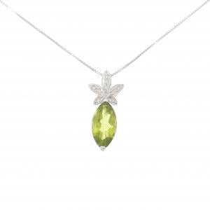K18WG ペリドット ネックレス 3.13CT