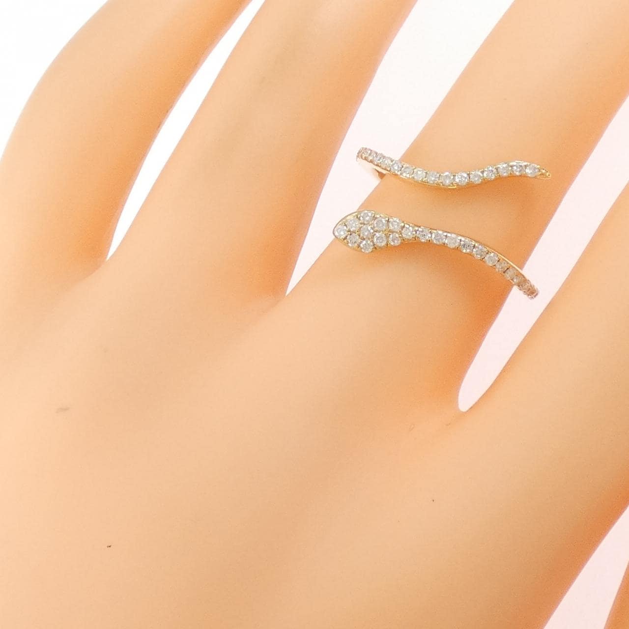 K18YG スネーク ダイヤモンド リング 0.50CT