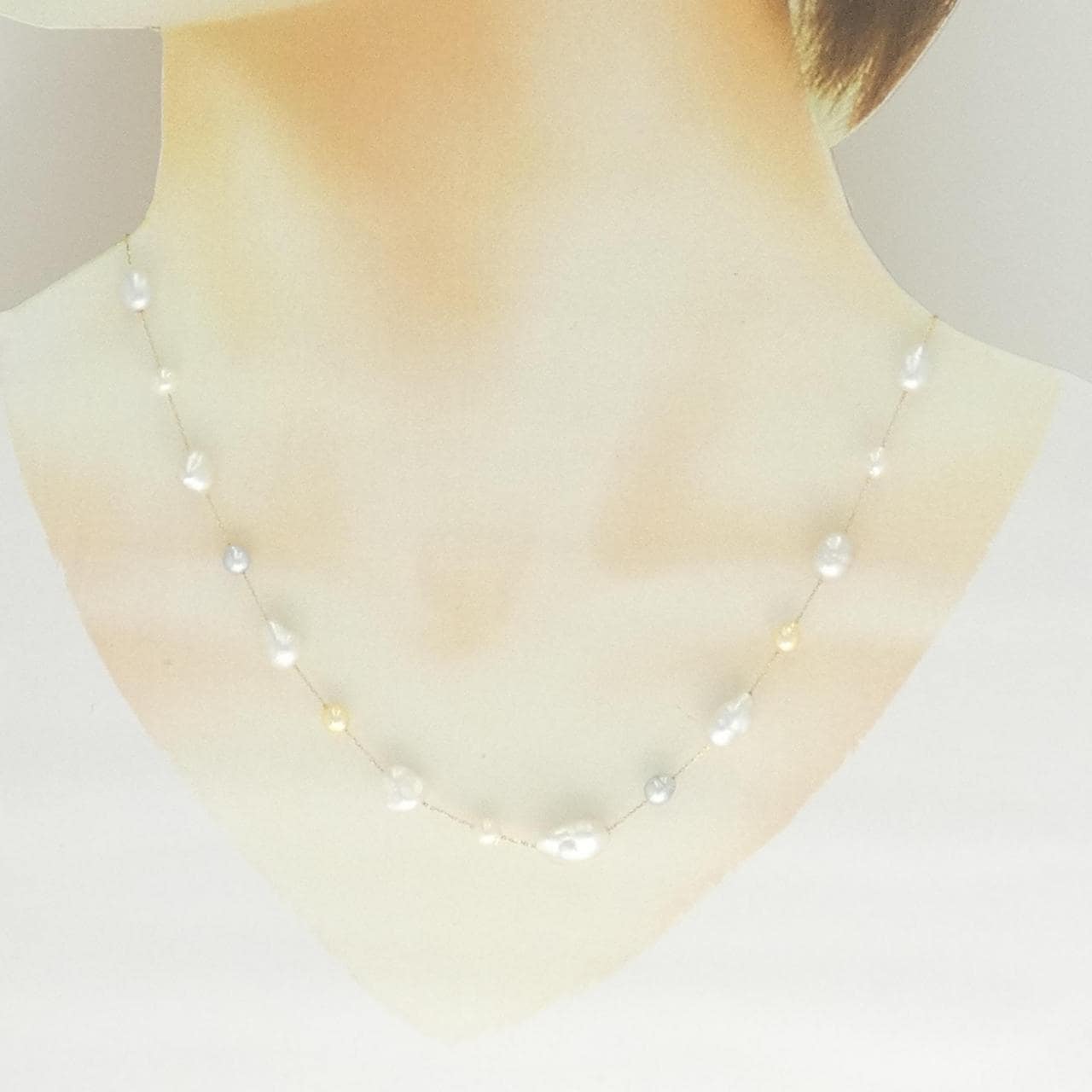 K18YG 白蝶パール ネックレス