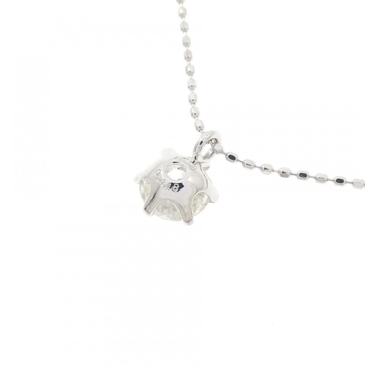 PT900/K18WG ソリティア ダイヤモンド ネックレス 0.448CT