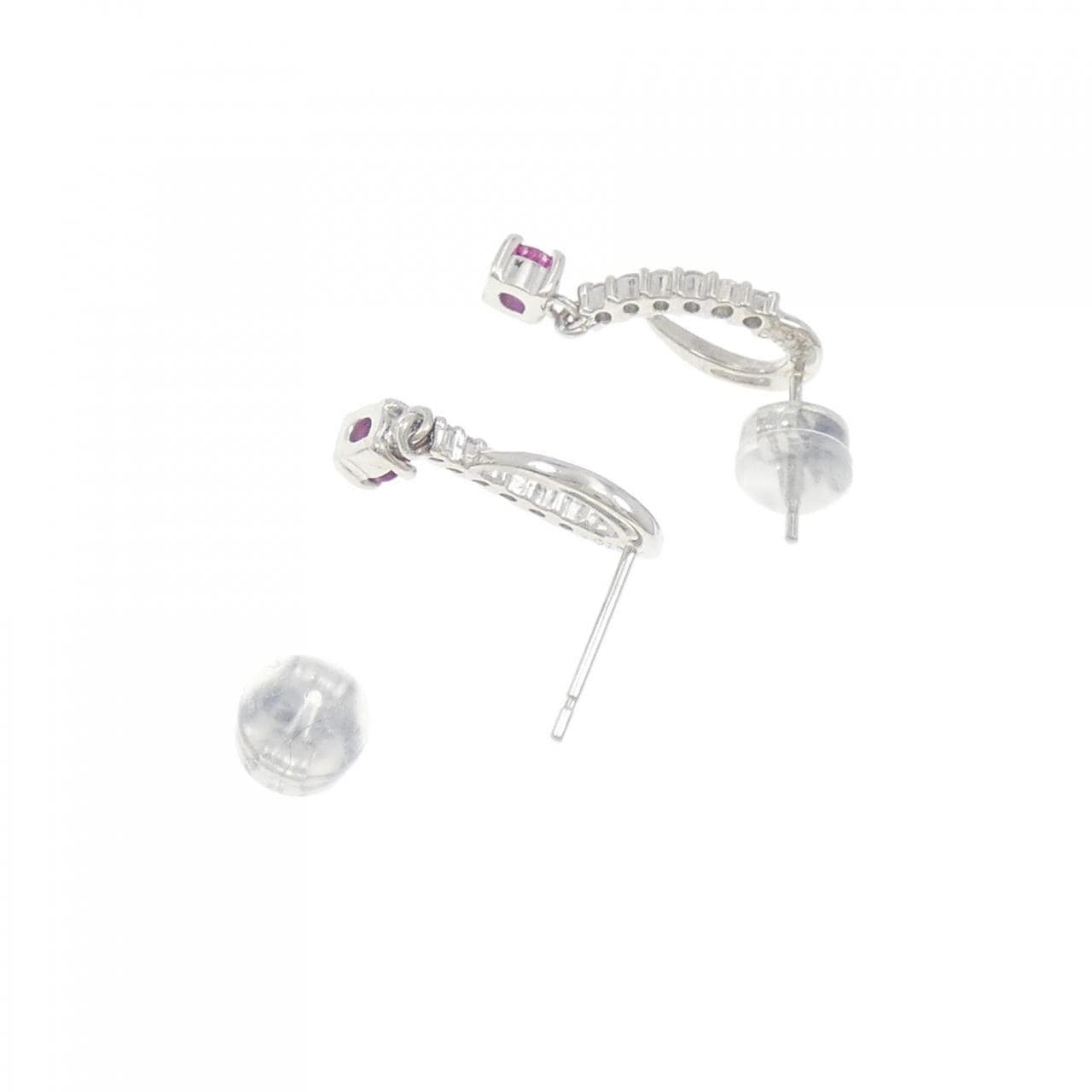 PT ルビー ピアス 0.30CT