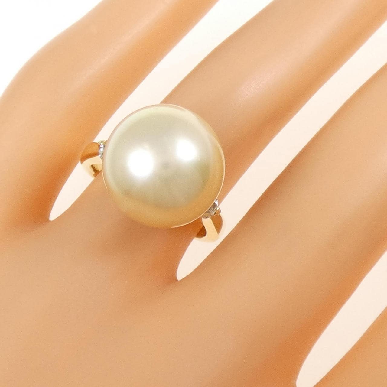 K18YG 白蝶パール リング 13.5mm