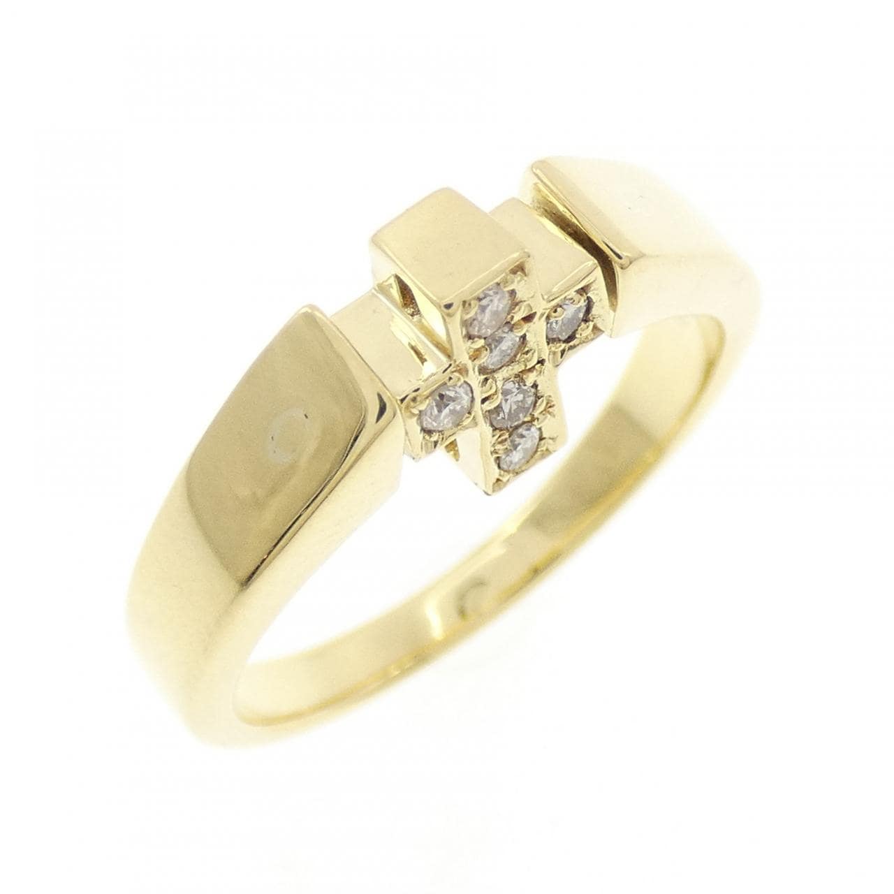 K18YG クロス ダイヤモンド リング 0.10CT