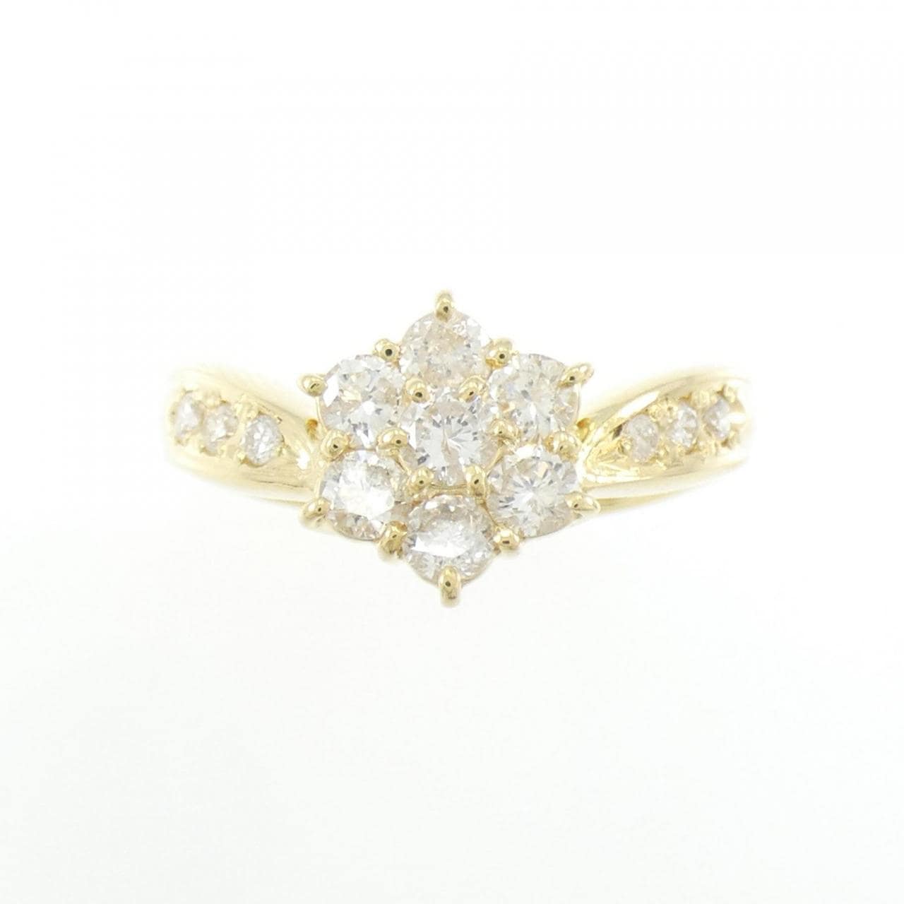 K18YG フラワー ダイヤモンド リング 0.71CT