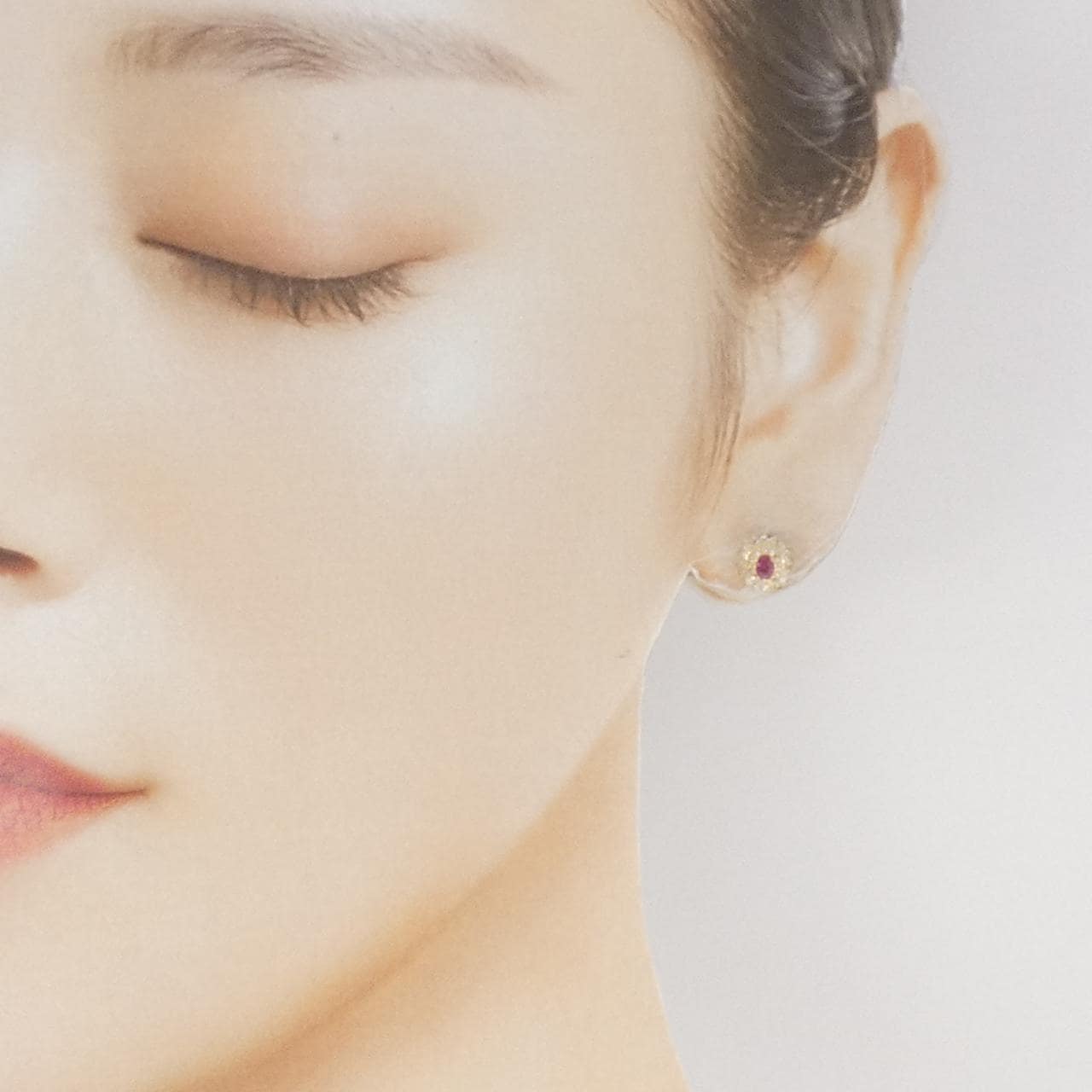 K18YG紅寶石耳釘