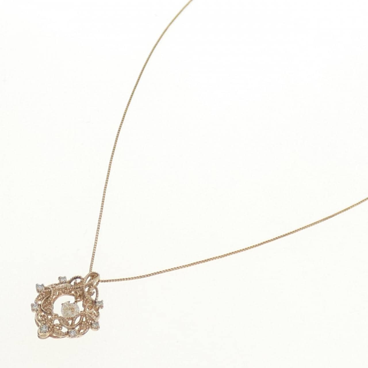 K18PG ダイヤモンド ネックレス 0.184CT