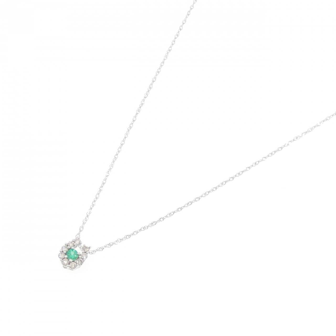 K18WG エメラルド ネックレス 0.06CT